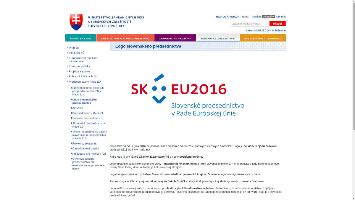 nihayet online Avrupa Konseyi Slovak 2016 Başkanlığı Logosu